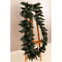 Гірлянда зі штучної хвої засніжена з шишками L-2,8м